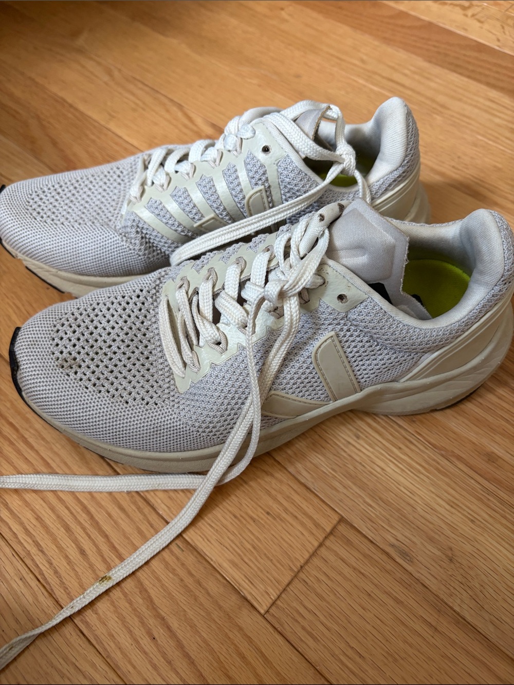 Veja Light Beige Knit Running Sneakers